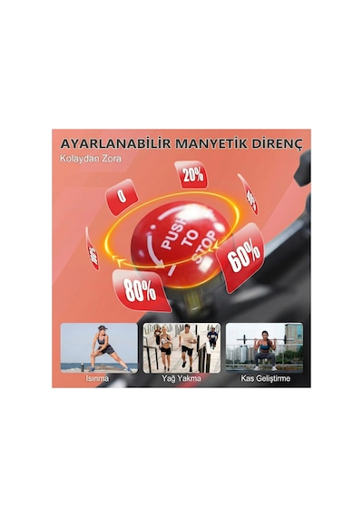Exclusive Kondisyon Bisikleti Spinning Bike Egzersiz Aleti Siyah - Turuncu