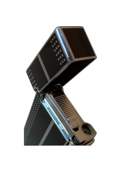 Siyah Gümüş Desenli Tek Torch Pürmüz Puro Çakmağı - Tr6685