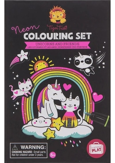 Tiger Tribe Neon Boyama Seti - Unicorns And Friends