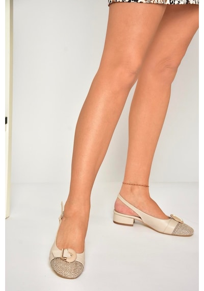 Fox Shoes U676235309 Ten Alçak Topuklu Kadın Ayakkabı Ten