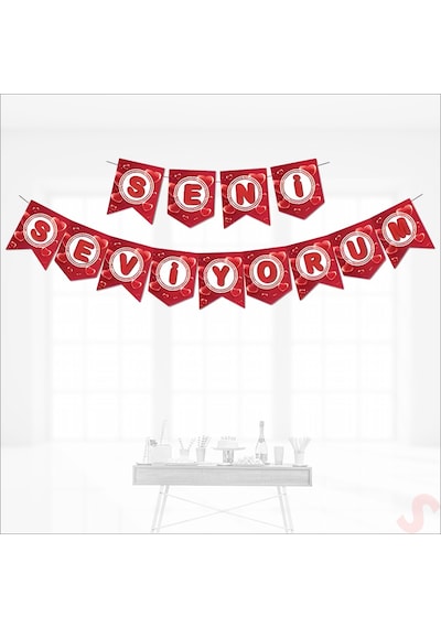 Seni Seviyorum Karton Banner, 190 cm