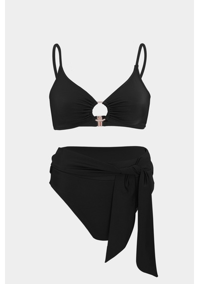 Açelyaokcu Premium Yüksek Bel Metıs Fit Kadın Bikini Altı Siyah