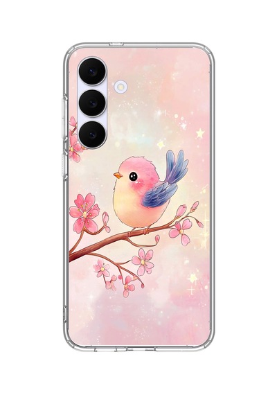 Samsung Galaxy S25 Fe Uyumlu Dalda Ki Kuş Baskılı Silikon Kılıf Renkli