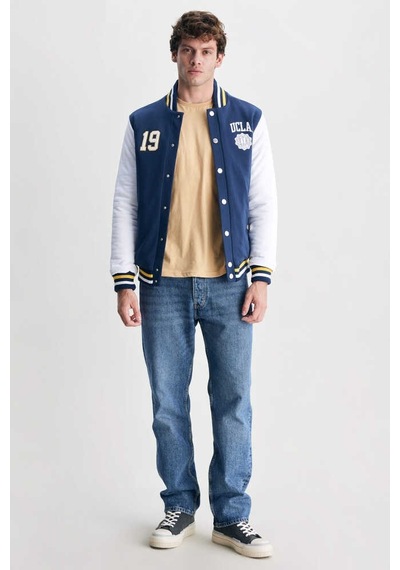 Ucla Upland Lacivert Çıtçıtlı Baskılı Standard Fit Erkek Mont Lacivert