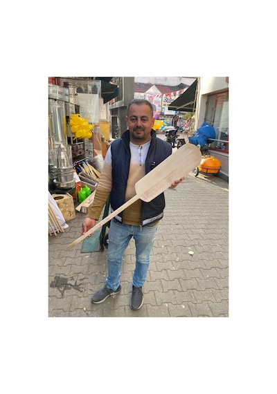 Ahşap Fırın Küreği Pizza Pide Lahmacun Küreği Fırın Küreği 115x45x15cm Seffaf