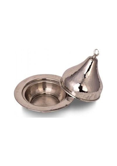 Heybeli Şekerlik 14 Cm El Dövme Nikel Turna5824-2