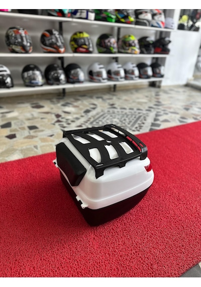 40 Litre Motosiklet Sırtıklı+üst Bagaj Full Arka Çanta Beyaz