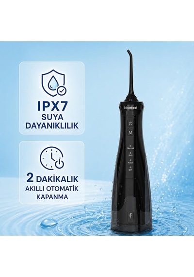Nicefeel Fc5610 Taşınabilir,şarjlı,masajlı,diş Teli/protez Bakım Profesyonel Ağız Duşu-siyah