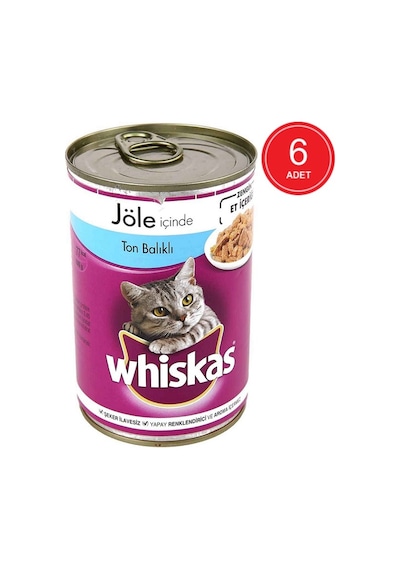 Whiskas Ton Balıklı Konserve Yetişkin Kedi Maması 6 x 400 G