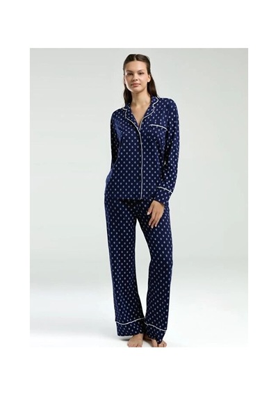 Angbutik Pierre Cardin Pc8950-s Kadın Gömlek Pijama Takım lacivert