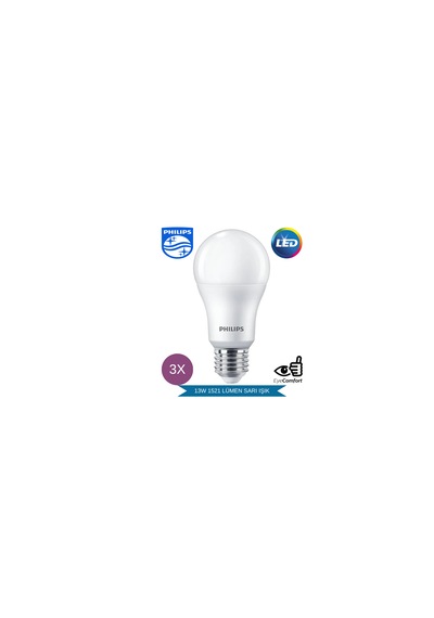 Philips Mycare Led Lamba 13w - 100w 2700k Sarı Işık 1521 Lümen 3 Adet