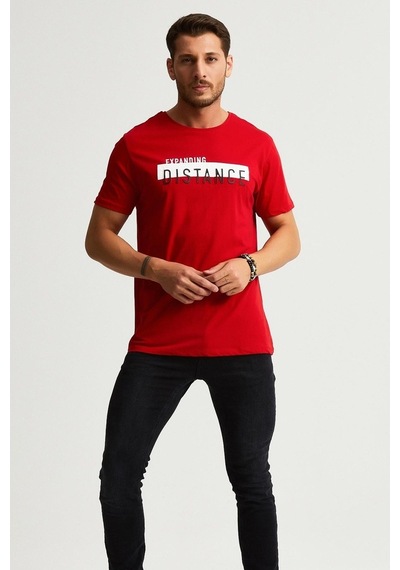 Alexander Gardi Baskılı Erkek T-Shirt - Kırmızı