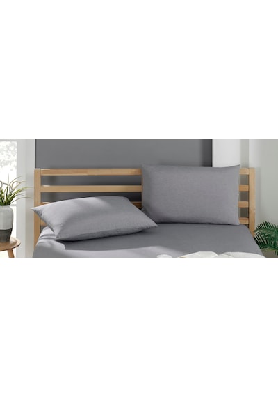 2 Adet Pamuklu Yastık Kılıfı 50 X 70 Cm Antrasit