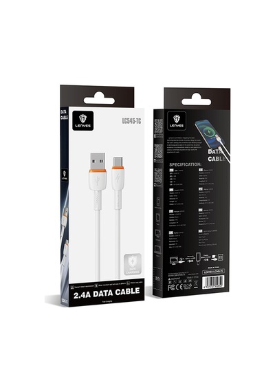 Lenyes Lc545 Type-c Usb Kablo Hızlı Şarj Özellikli Data Ve Şarj Kablosu 12w 1m Beyaz