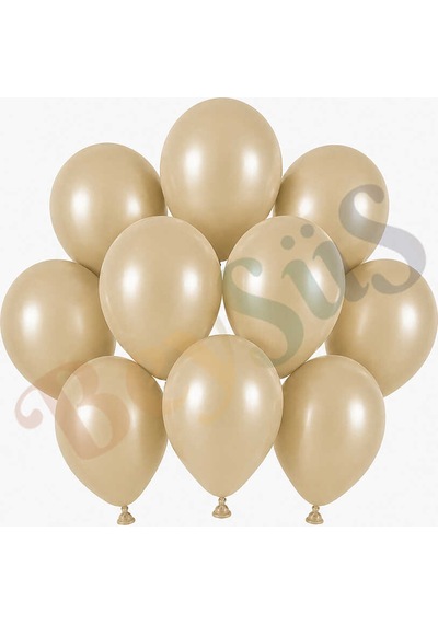 Deniz Kumu Renk Lateks Retro Balon 13 Cm - 10 Adet Bej