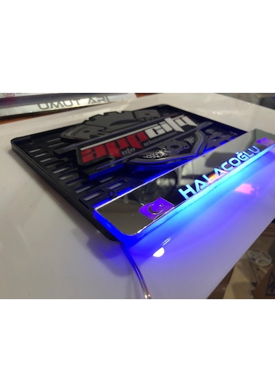Isminize Özel Krom Işikli Motor Plakalik (Metalik Krom Gri Zemin) 303346656