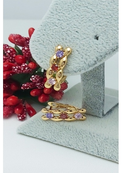 Xuping Rose Altın Kaplama Kararmaz Vip Seri Renkli Taşlı Zincir Rose Gold