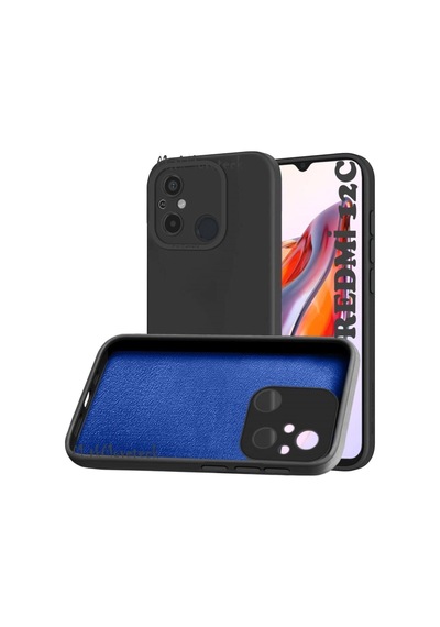Xiaomi Redmi 12c Uyumlu Kılıf Kamera Korumalı Içi Kadife Süet Yumuşak Hisli Lansman Silikon Kapak Siyah