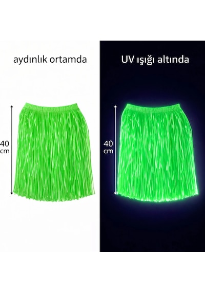 Neon Yeşil Hawaii Parti Eteği 40 Cm "
