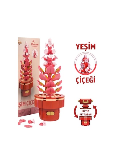 Dostoys Yapı Taşı Serisi Çiçek Yapım Seti Yeşim Çiçeği 200 Parça