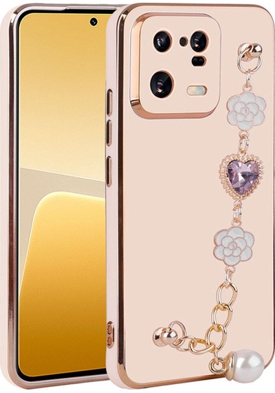 Xiaomi Mi 13 Pro Kılıf El Tutamaçlı Kamera Korumalı Zore Taka Silikon Kapak Pembe