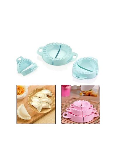 3'lü Ravioli Kalıbı Çiğ Börek Mantı Poğaça Pasta Hamur Kalıbı Set Kurabiye Kalıbı Plastik Diğer