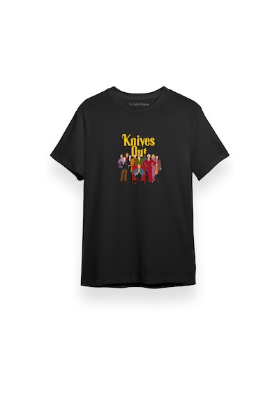 Knives Out Family Silhouette Siyah Kısa Kol Erkek Tshirt 001