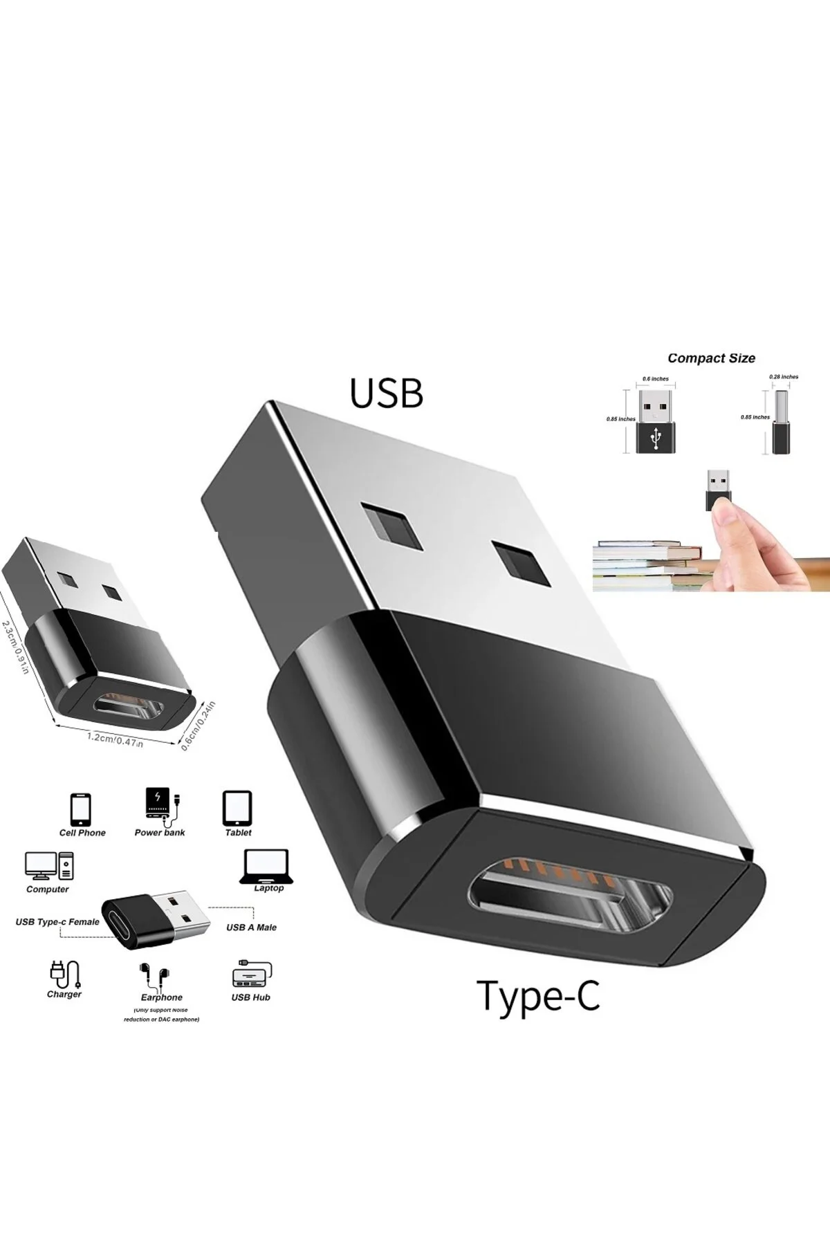 Type-c To Usb Yüksek Hızlı Usb C Tipi Kadın Usb Tip A Erkek Hızlı Şarj Data Otg Adaptör Dönüştürücü