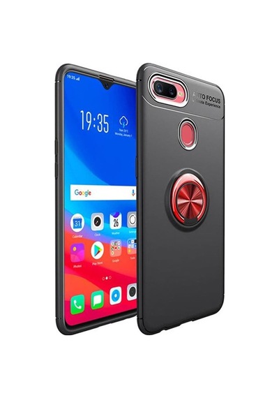 Oppo A7X Kılıf Yüzüklü Tam Korumalı Silikon Kapak