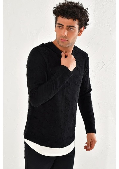 Efor Atr 011 Slim Fit Siyah Spor Triko Siyah