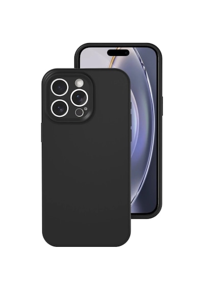 Newface - 868 - İphone 16 Pro Kılıf Nano İçi Kadife Silikon - Ece-umay - - Siyah Sıyah
