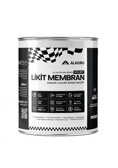 Alkoru 5 Kg Oto Zift Kauçuk Ve Elyaf Katkılı Sıvı Su Yalıtım Malzemesi