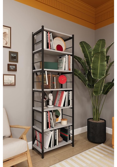 Asra Trend Kül Gri Metalk01 6 Raflı Metal Kitaplık 55 Cm Genişlik Endüstriyel Modern Dekoratif Raf Ünitesi%100 Mdf Diğer Asra Trend Kül Gri Metalk01 6 Raflı Metal Kitaplık 55 Cm Genişlik Endüstriyel Modern Dekoratif Raf Ünitesi%100 Mdf Diğer