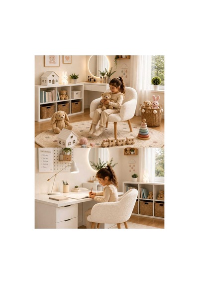 Heidi Çoçuk Koltuğu Çoçuk Odası Koltuğu Teddy Kumaş Kaplı Çocuk Ders Çalışma Koltuğu Yumuşak Beyaz Beyaz Heidi Çoçuk Koltuğu Çoçuk Odası Koltuğu Teddy Kumaş Kaplı Çocuk Ders Çalışma Koltuğu Yumuşak Beyaz Beyaz