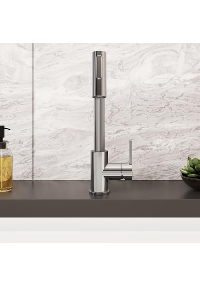 Maestro A42146 Pull-out Eviye Bataryası, 24 Cm Yükseklik, 6 L/dk Akış Hızı, Krom Çok Renkli