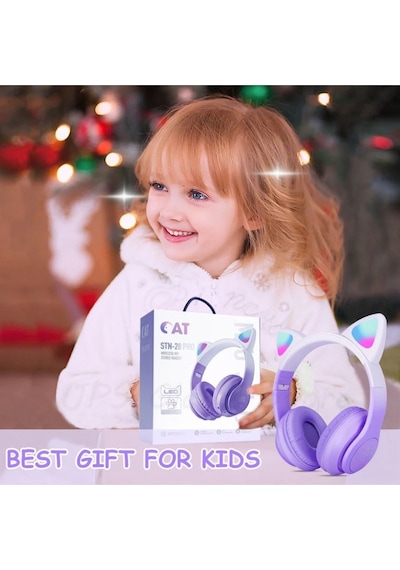 Çocuk Bluetooth Kulaklık Kedi Kulaklık Pro Akıllı Rgb Led Detaylı Bluetooth Kablosuz