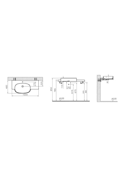VitrA Voyage Etajerli Lavabo 100 CM Beyaz 7220B403-0041