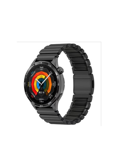 Honor Magic 2 46mm Uyumlu Kordon Metal Kasa Silikon İç Kısım Tasarım Siyah