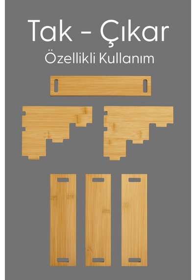 Tak - Çıkar Özellikli Ahşap Baharatlık Düzenleyici Organizer Stand Küçük Diğer