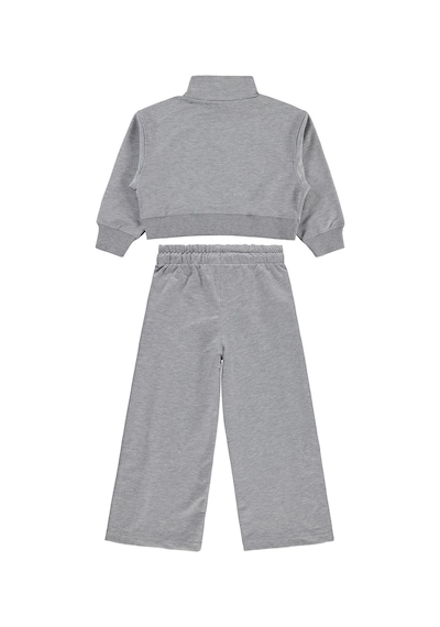 Mışıl Kids Yarım Fermuarlı 6-9 Yaş Eşofman Takımı - Gri Grimelanj