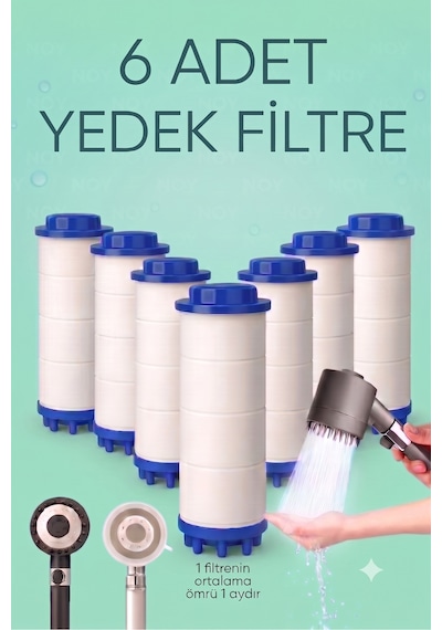 6 Adet Filtreli Duş Başlığı Uyumlu Başlık Yedek Filtresi Kireç Kir Pas Önleyici Çok renkli