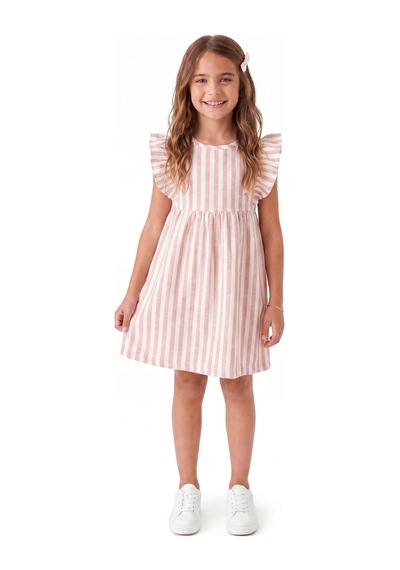 Onloox Kız Çocuk Ekru Kız Çocuk Ekru Pamuklu Keten Bisiklet Yaka Dar Kalıp Çizgili Fırfır Kollu Elbise 3-8 Yaş Onloox Kız Çocuk Ekru Kız Çocuk Ekru Pamuklu Keten Bisiklet Yaka Dar Kalıp Çizgili Fırfır Kollu Elbise 3-8 Yaş