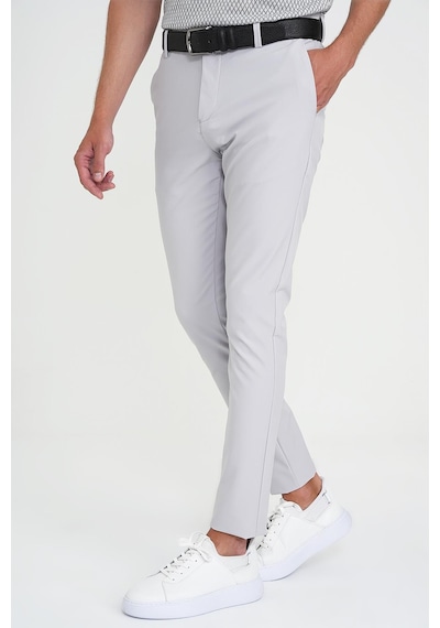 Efor Slim Fit Yan Cepli Esnek Düz Koyu Taş Pamuk Pantolon P 1197 K.Taş