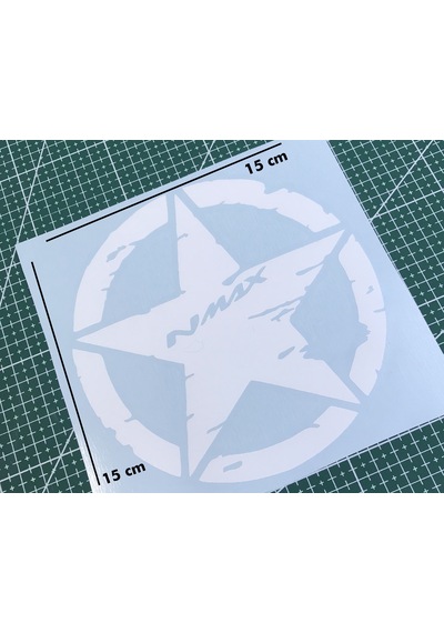 Deeb Army N-Max Yıldız Sticker Etiket Mat Beyaz 2 Adet