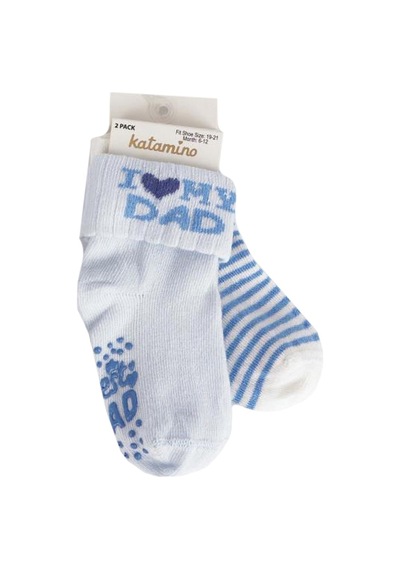 Katamino 2'li Mydad Bebek Çorabı K44119 Gri - Ekru
