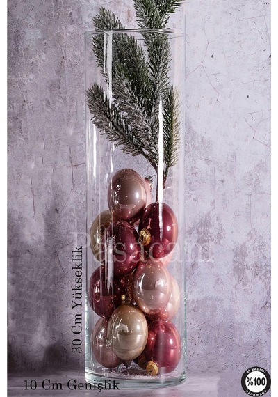 Sürahi Vazo Mumluk 10x30cm Beyaz