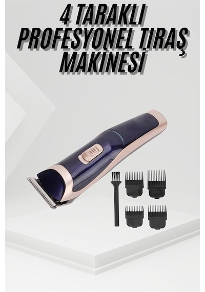 Tıraş Makinesi 4 Başlıklı Paslanmaz Çelik Bıçaklı Tüm Saç Tiplerine Uygun - Lisinya