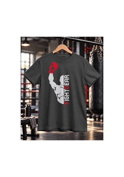 Segungear Boxingfist Erkek Regular Fit Baskılı Spor Tişört Gri - 932147890 Gri