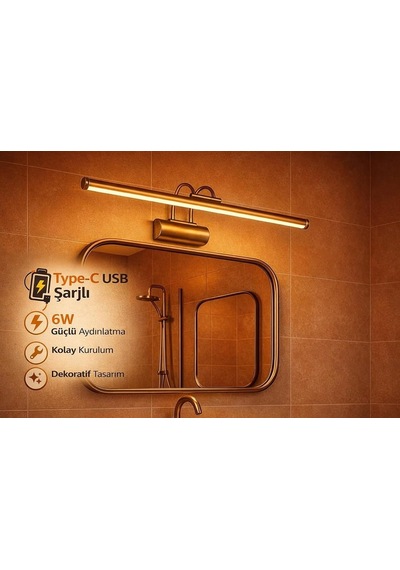 Sarjlı Led Flüt Resim Aplik / 6w / 3200k Gün Işığı / 35cm / Duvar Tipi Ayna/tablo Üstü Dekoratif Işık / Ip20 Çok Renkli