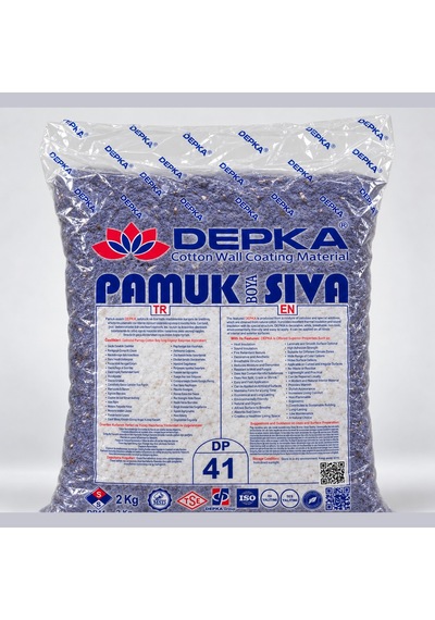 Depka Pamuk Sıva Dp41 2 Kg 7-8 M² İpek Sıva Alternatifi Isı Ve Ses Yalıtımlı Dekoratif Sıva